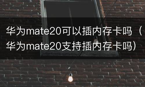 华为mate20可以插内存卡吗（华为mate20支持插内存卡吗）