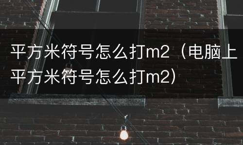 平方米符号怎么打m2（电脑上平方米符号怎么打m2）