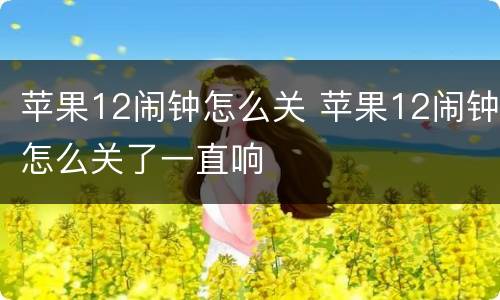 苹果12闹钟怎么关 苹果12闹钟怎么关了一直响