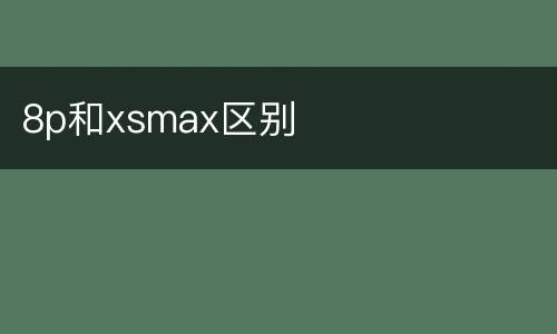 8p和xsmax区别