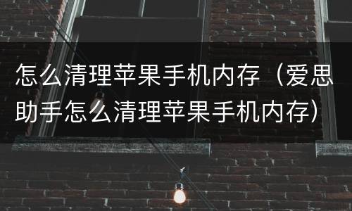怎么清理苹果手机内存（爱思助手怎么清理苹果手机内存）