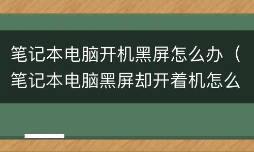 笔记本电脑开机黑屏怎么办（笔记本电脑黑屏却开着机怎么办）