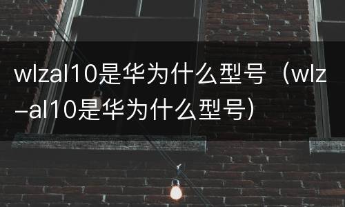 wlzal10是华为什么型号（wlz-al10是华为什么型号）