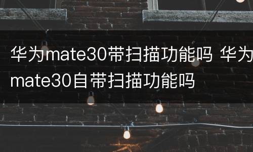 华为mate30带扫描功能吗 华为mate30自带扫描功能吗