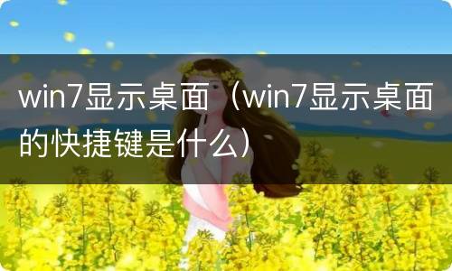 win7显示桌面（win7显示桌面的快捷键是什么）