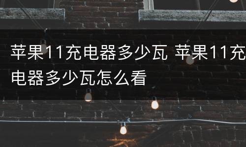 苹果11充电器多少瓦 苹果11充电器多少瓦怎么看