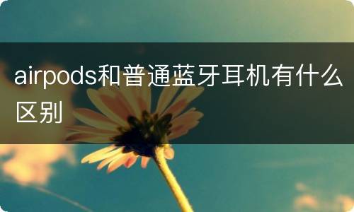 airpods和普通蓝牙耳机有什么区别