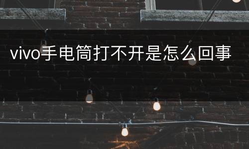 vivo手电筒打不开是怎么回事