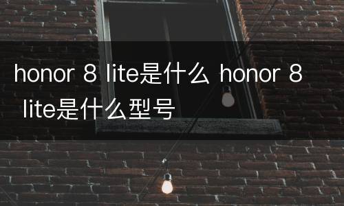 honor 8 lite是什么 honor 8 lite是什么型号
