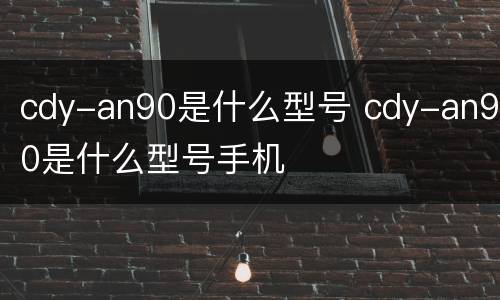 cdy-an90是什么型号 cdy-an90是什么型号手机