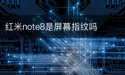 红米note8是屏幕指纹吗
