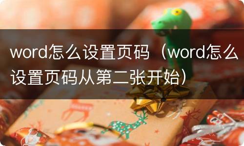 word怎么设置页码（word怎么设置页码从第二张开始）