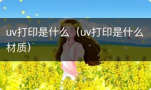 uv打印是什么（uv打印是什么材质）