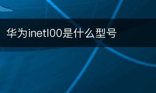 华为inetl00是什么型号