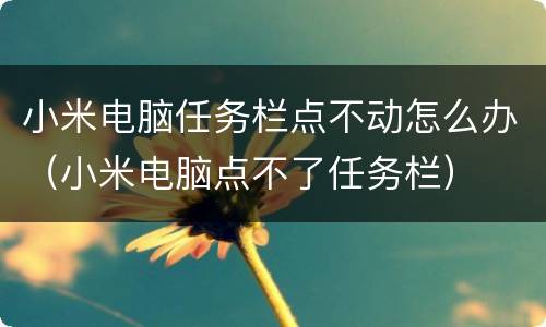 小米电脑任务栏点不动怎么办（小米电脑点不了任务栏）