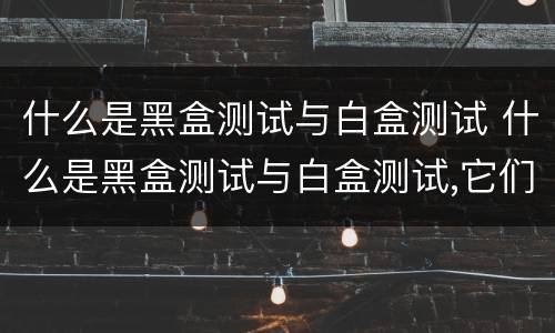 什么是黑盒测试与白盒测试 什么是黑盒测试与白盒测试,它们适用于哪些测试