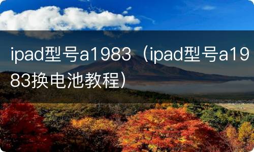 ipad型号a1983（ipad型号a1983换电池教程）