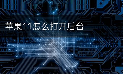 苹果11怎么打开后台