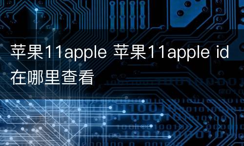 苹果11apple 苹果11apple id在哪里查看