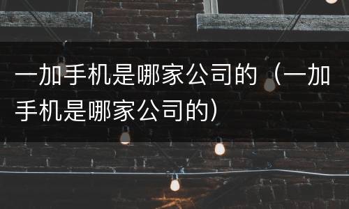 一加手机是哪家公司的（一加手机是哪家公司的）